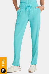 CKA184 Petite Mid Rise Tapered Leg Drawstring Pant